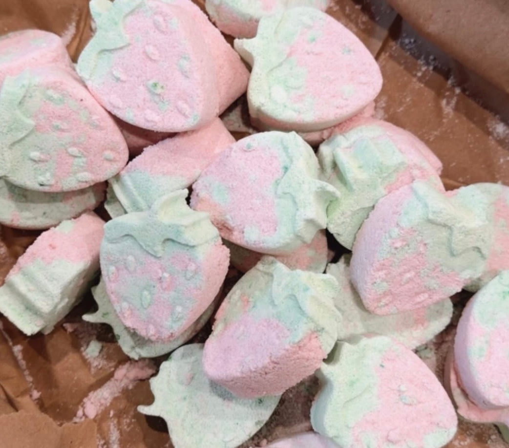 Mini Strawberry Bath Bombs 2pk-Penny Lane Organics